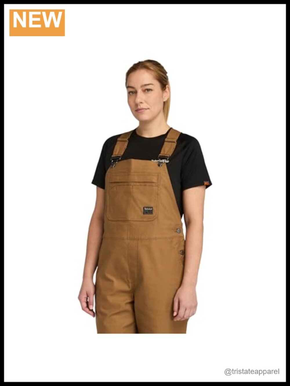 Canvas Bib Overalls with Utility Pockets & Hammerloop, Low Stretch